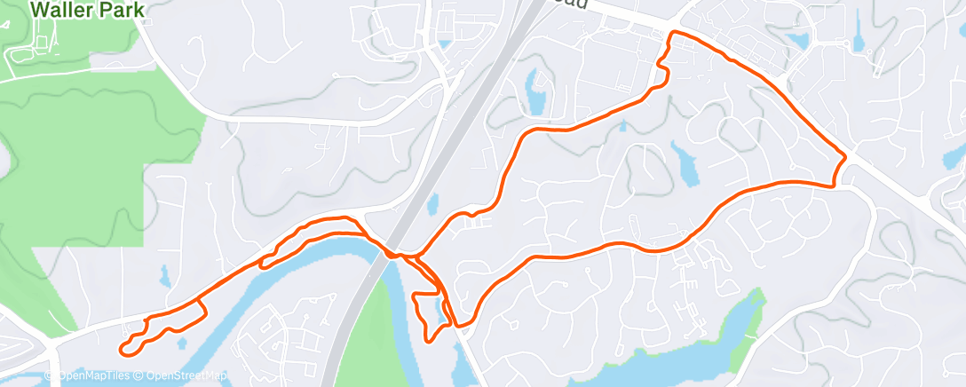 Map of the activity, Afternoon Run