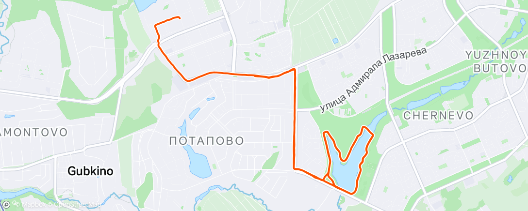 Map of the activity, Утренний забег