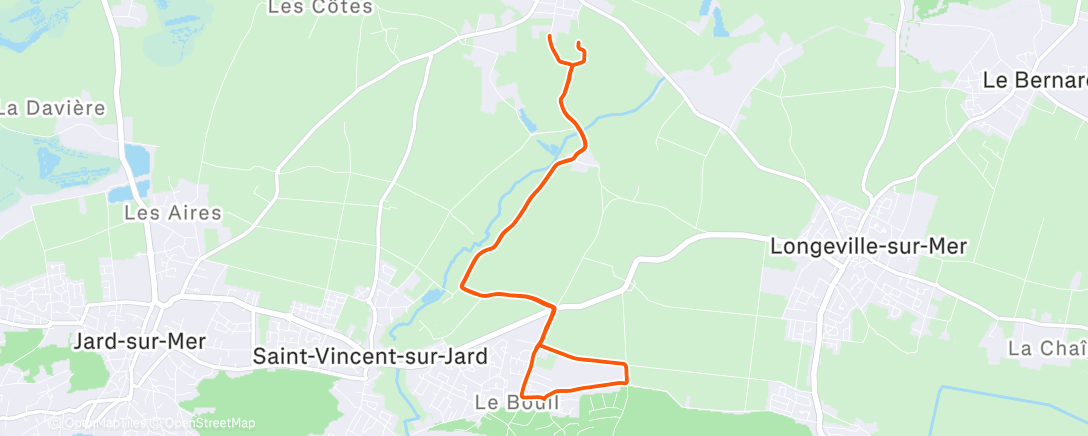Map of the activity, Course à pied dans l'après-midi