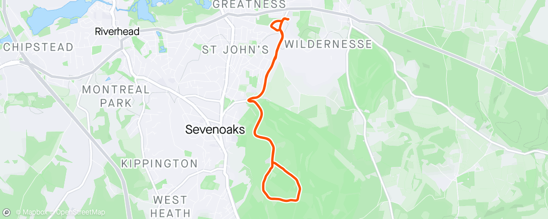 Map of the activity, 5 miles - last day of school run out