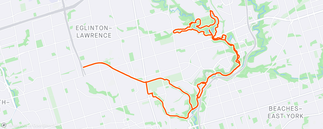 Map of the activity, Showing my new friend Michelle from Sudbury around a few of the gravel trails and then a don solo for me 😎🚴