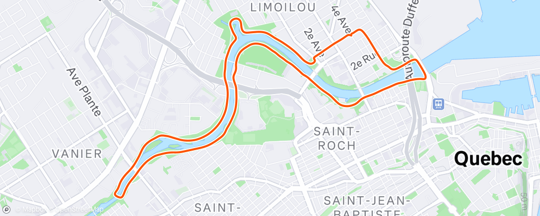 Map of the activity, Afternoon Run