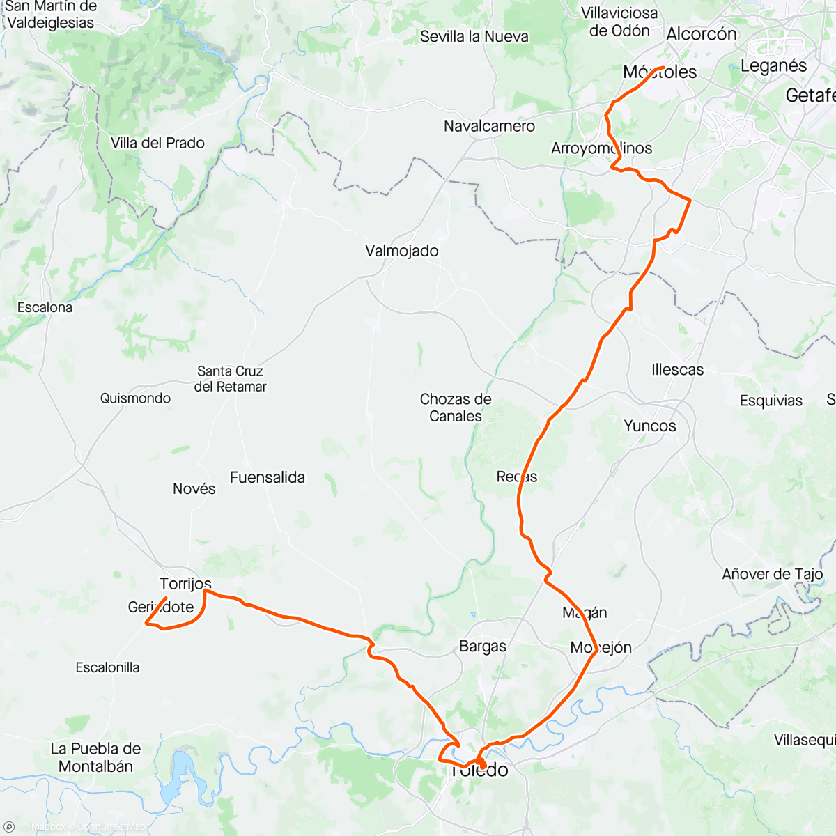 Map of the activity, A Toletum con Novocyclo Team.