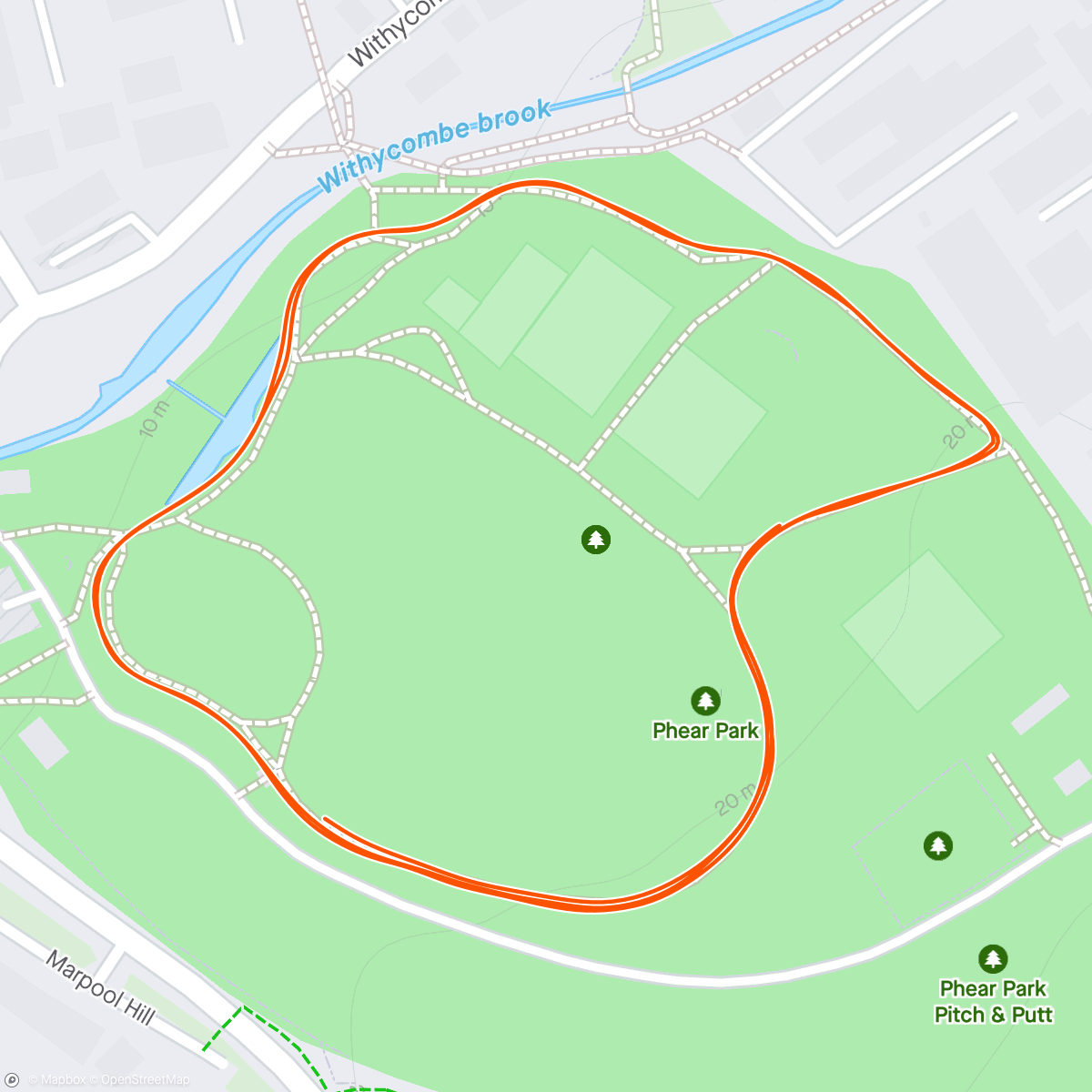 Mapa da atividade, Imogen Exmouth parkrun