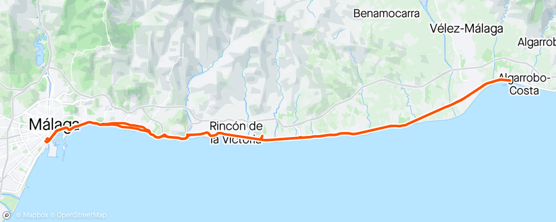 Map of the activity, La Caleta de Velez