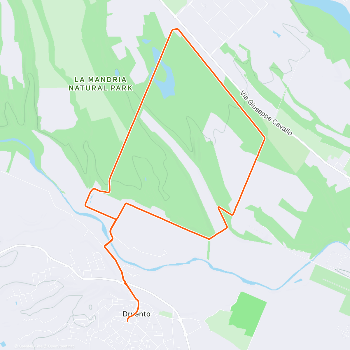 Map of the activity, Corsa mattutina