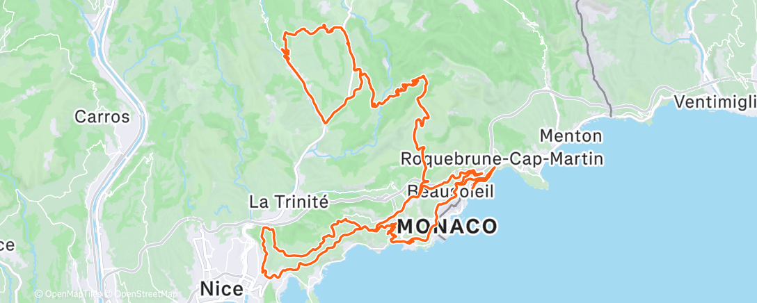 Map of the activity, Sortie vélo le matin