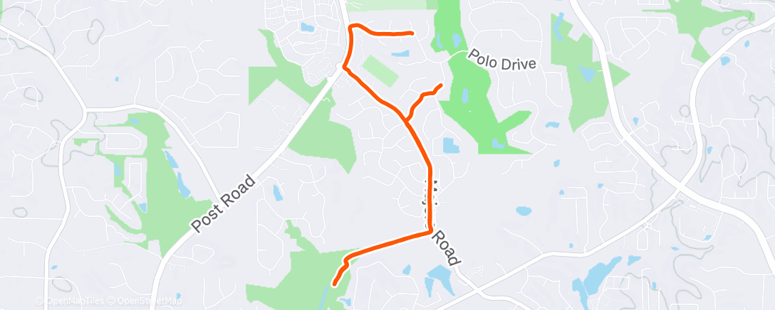 Map of the activity, Afternoon Run