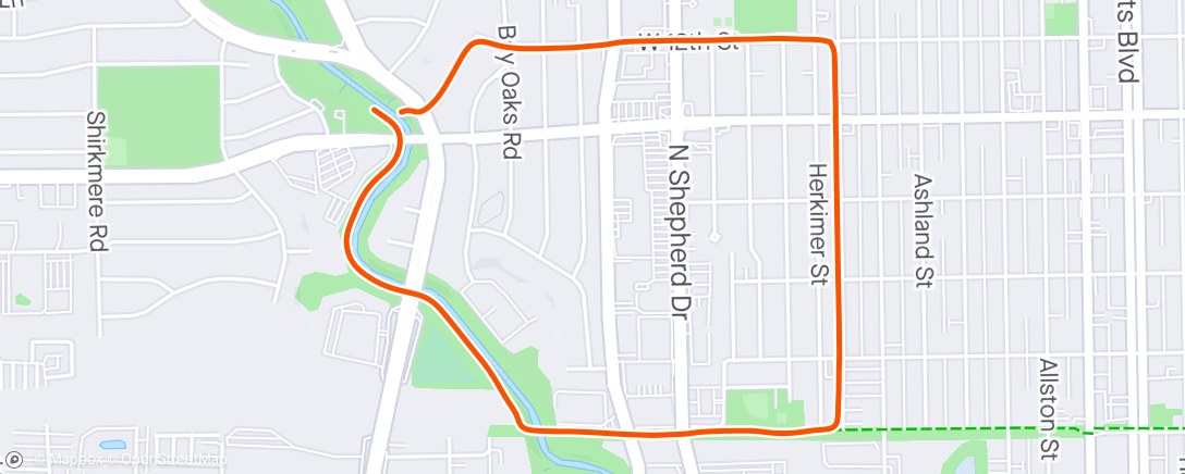 Map of the activity, Nike Run Club: Sunday Afternoon Run