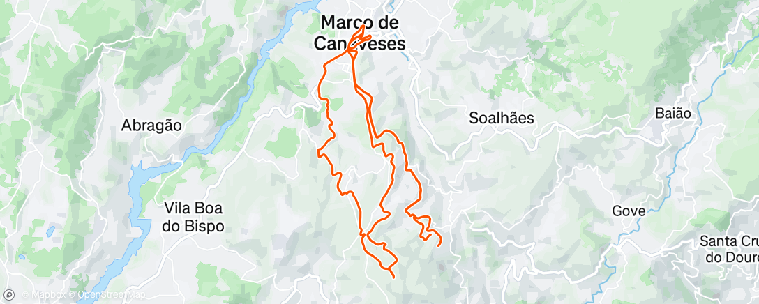 Map of the activity, Passeio de Natal Danibikes