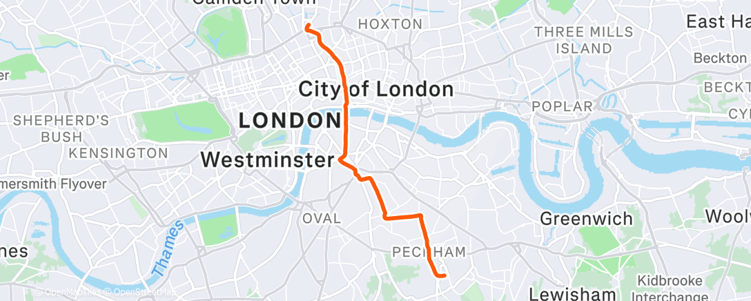 Map of the activity, Afternoon Ride