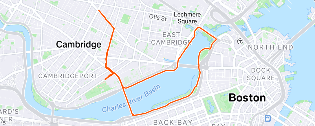Map of the activity, Afternoon Run