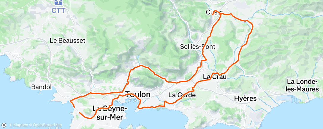 Map of the activity, Sortie vélo le matin