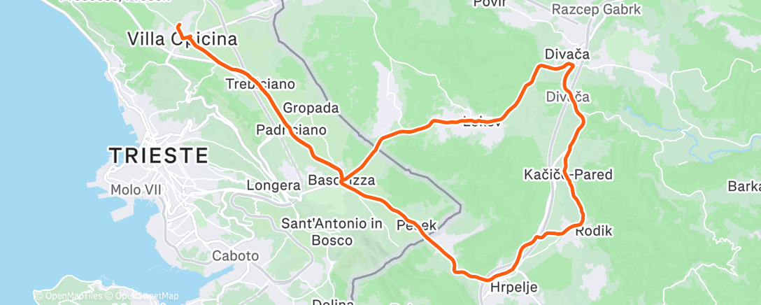 Map of the activity, Pedalata dell'ora di pranzo