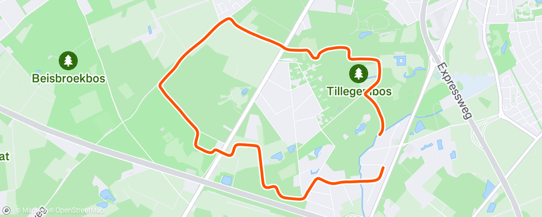 Map of the activity, Afternoon Run