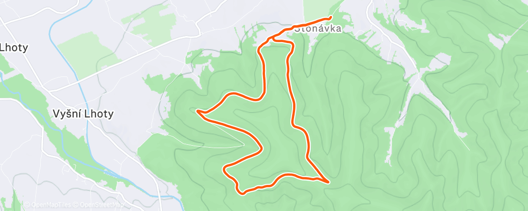 Map of the activity, Afternoon Trail Run