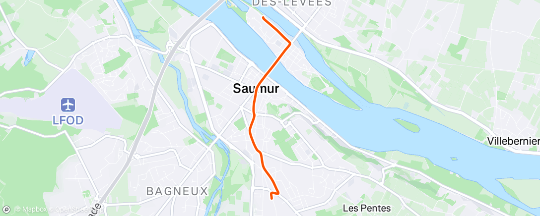 Map of the activity, Entraînement Aller