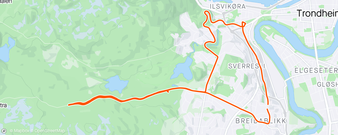 Map of the activity, 6x3min i Fjellseterveien m/SSK
