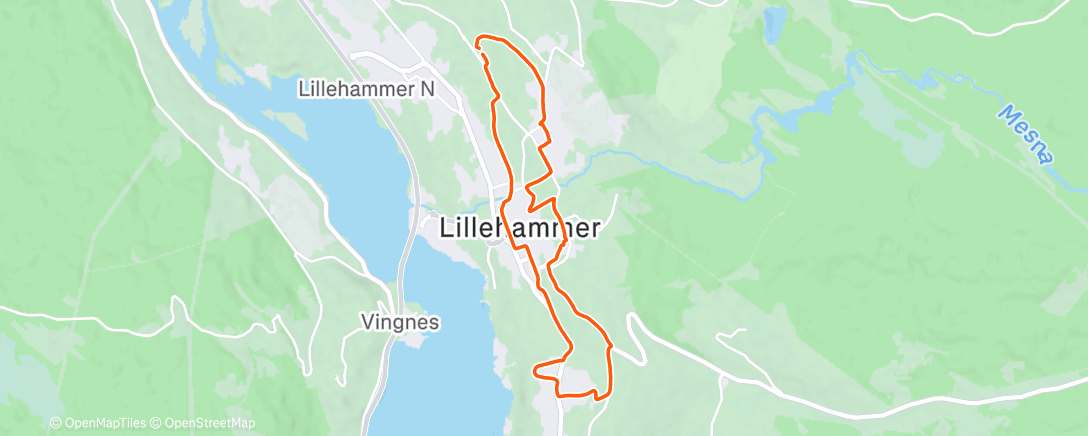 Map of the activity, Afternoon Run