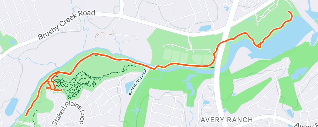Map of the activity, Afternoon Run