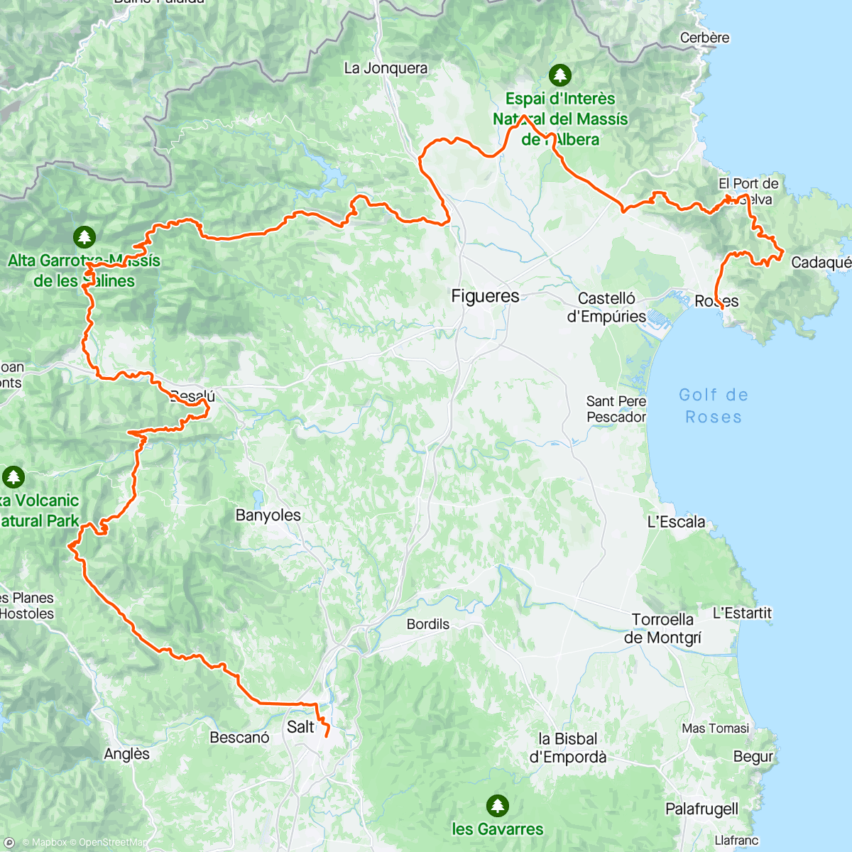 Map of the activity, Traka re-route day 1