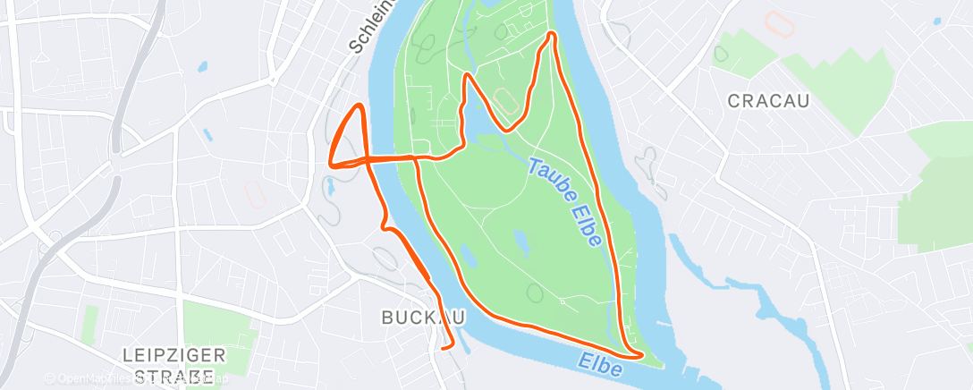 Map of the activity, Mittagslauf