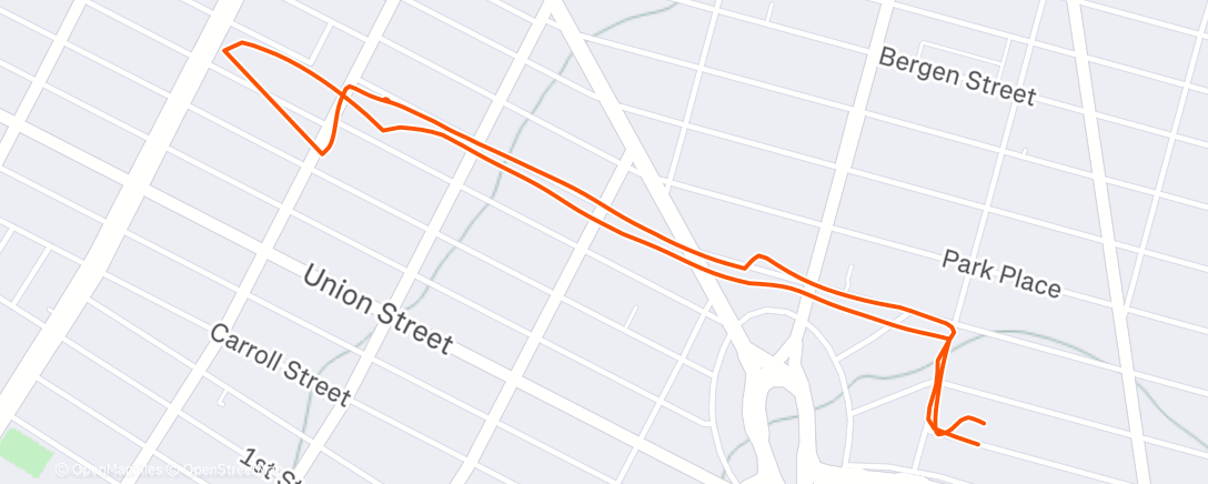 Map of the activity, Afternoon Run