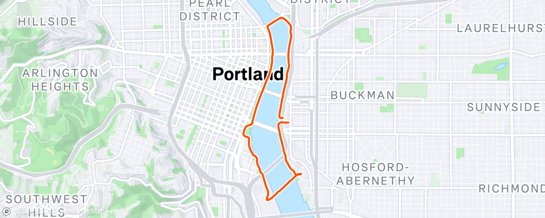 Map of the activity, Portland