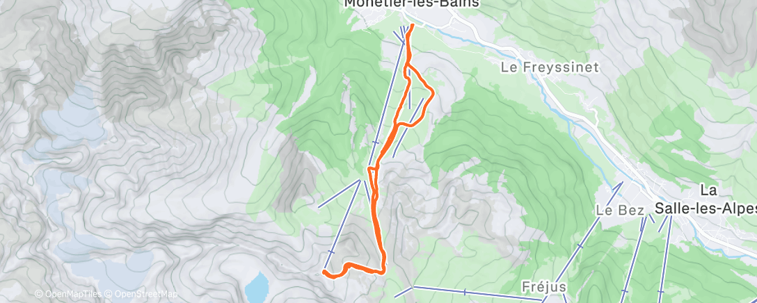 Map of the activity, Ski dans l'après-midi