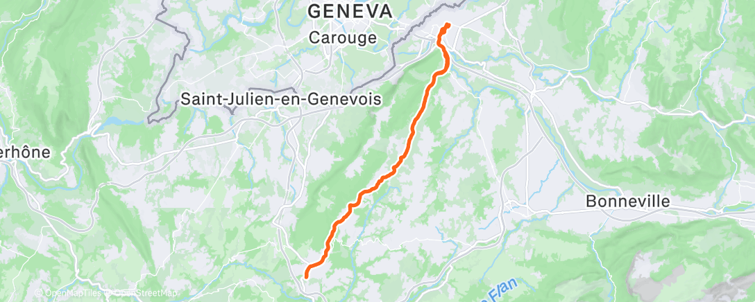 Map of the activity, Sortie vélo le matin