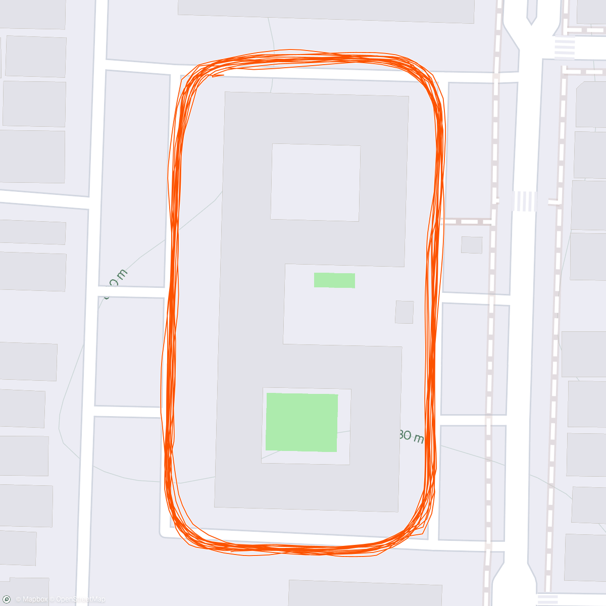 Map of the activity, WORKOUT - 4 x (1200m fast + 400m recovery