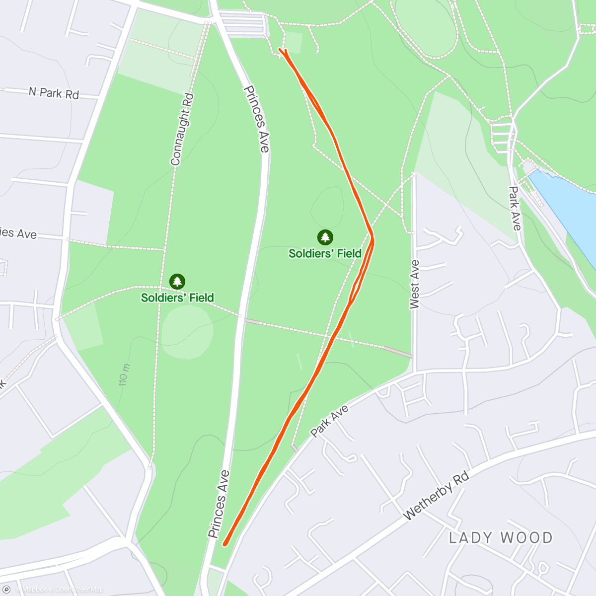 Map of the activity, Junior park run