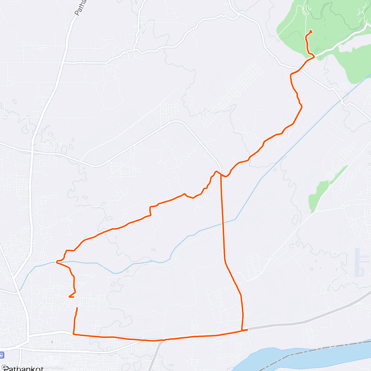 Map of the activity, Regular weekly ride with PRR group.