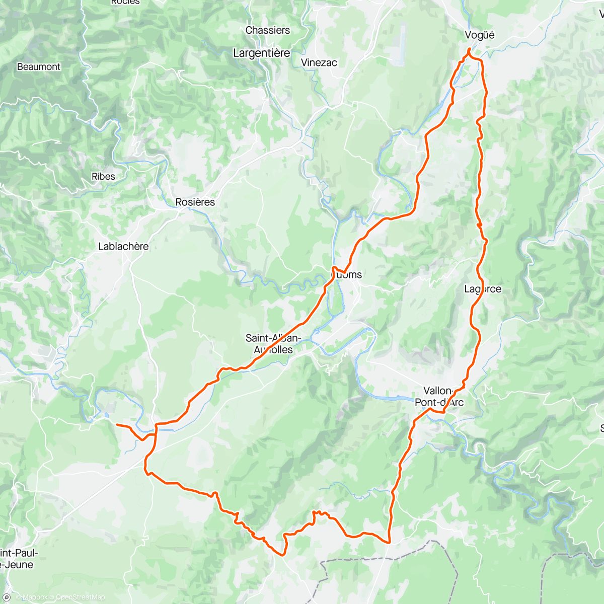 Map of the activity, SDS Ardèche J1