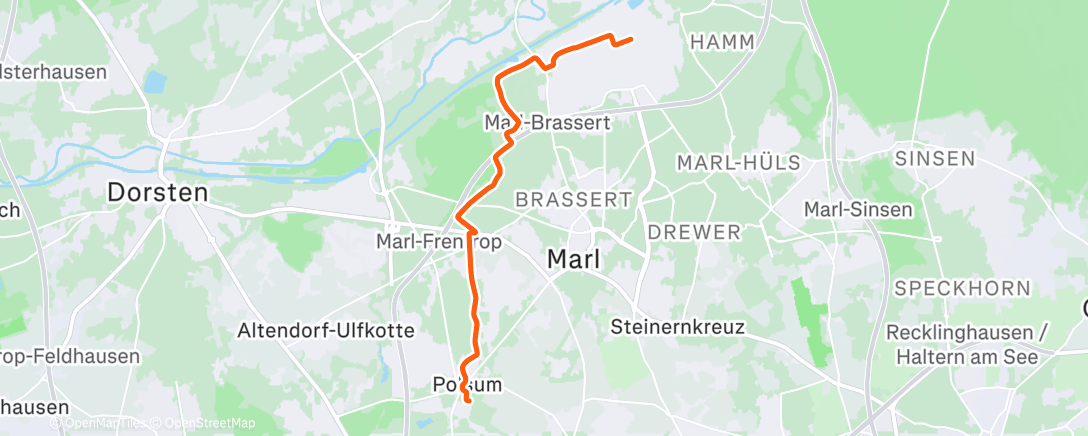Map of the activity, Fahrt am Morgen