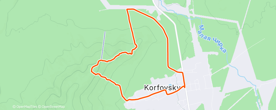 Map of the activity, Morning Run