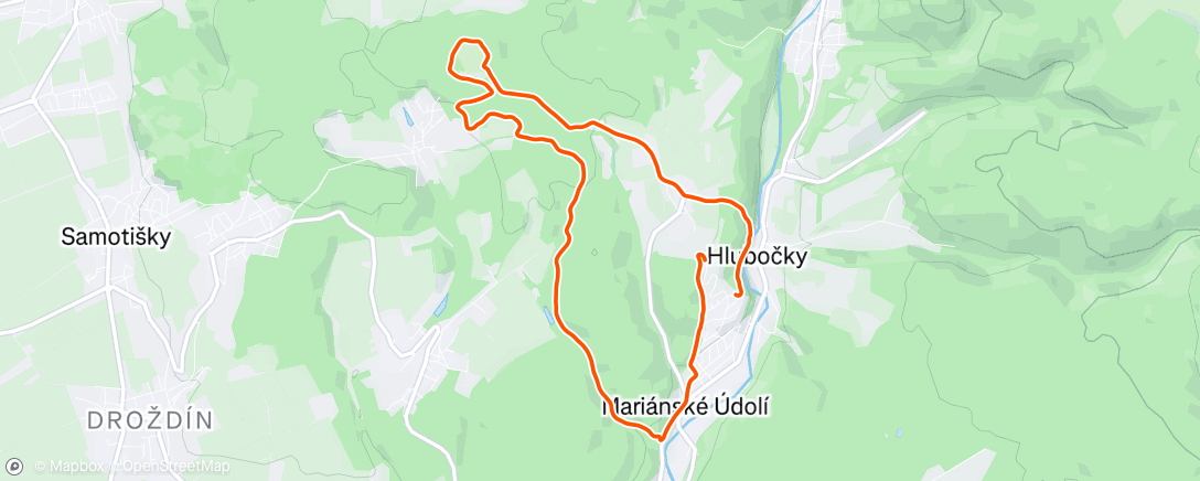 Map of the activity, Afternoon Run