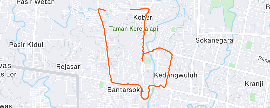 Map of the activity, Berlari Pagi