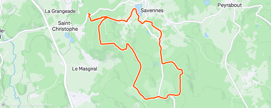 Map of the activity, Trail le midi