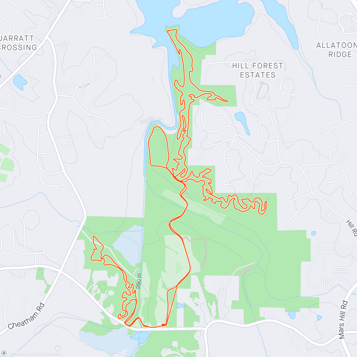 Map of the activity, Tuesday Group Ride