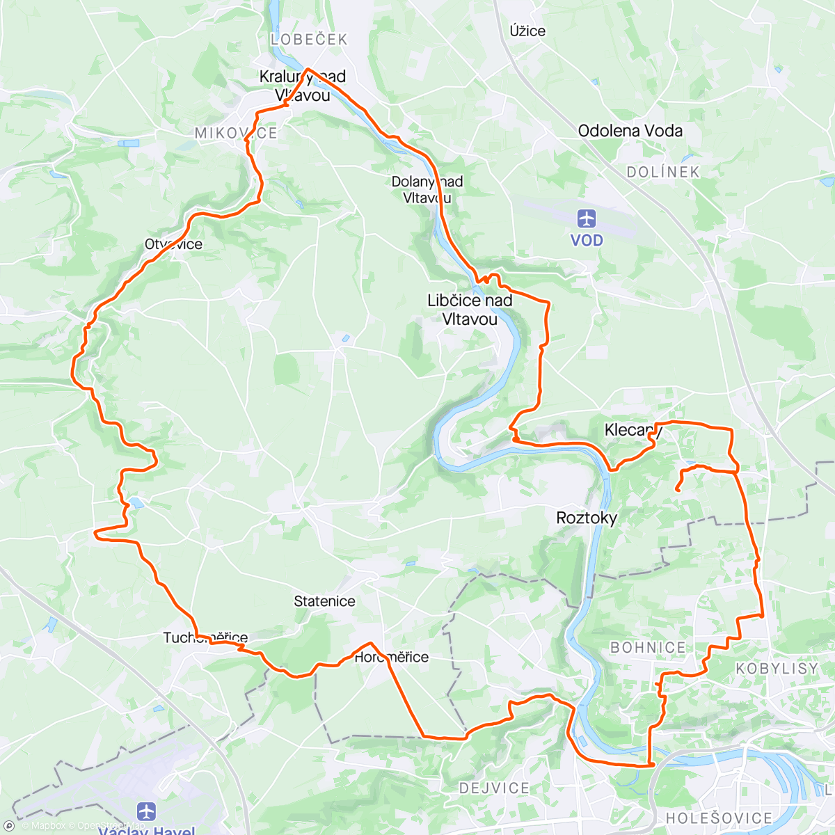 Map of the activity, Okoř 🐝 s oddílem Zdibských vlčáků - Mařka included 💪