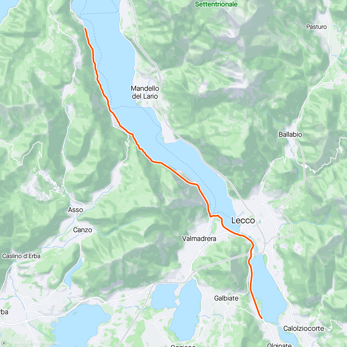 Carte de l'activité ROUVY - Along Lake Como | Italy