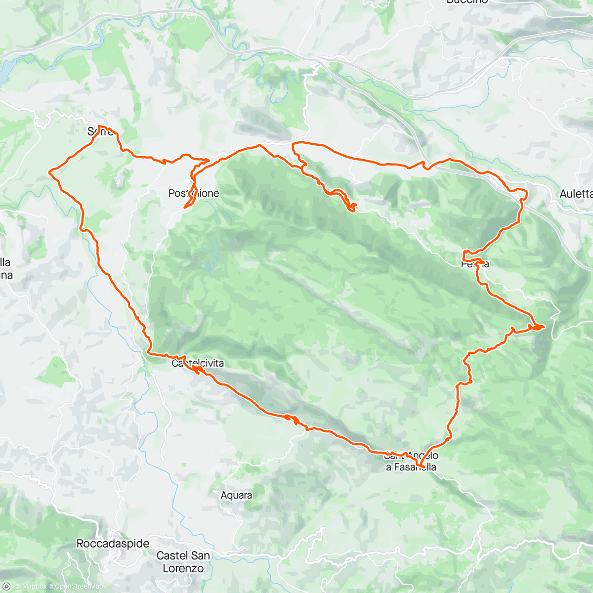 アクティビティ「Alburni Marathon bike 🚴 Parco Nazionale del Cilento」の地図