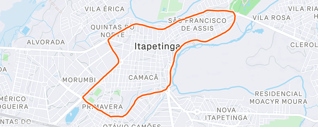 Map of the activity, Morning Run