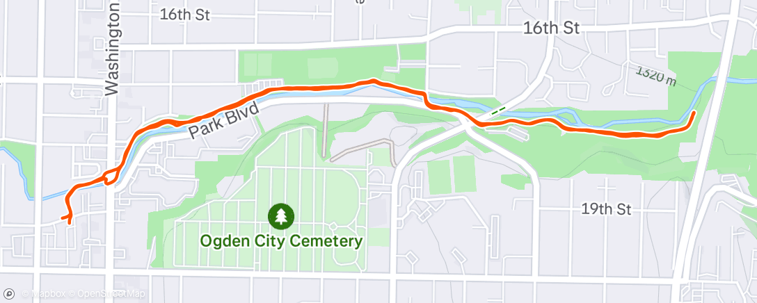 Map of the activity, Evening Run