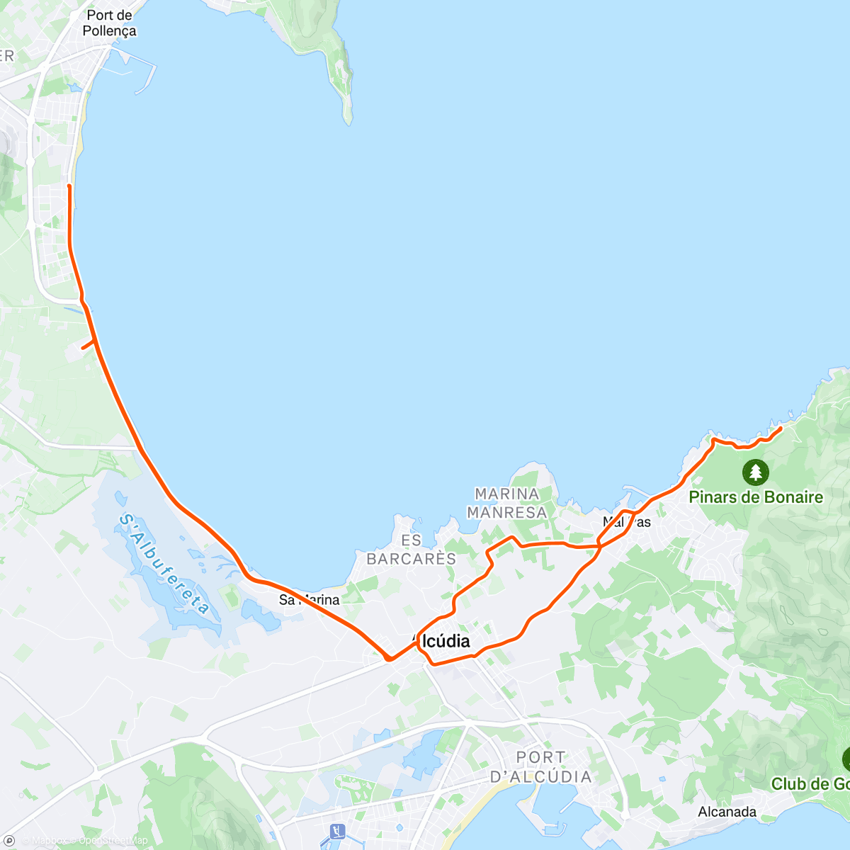 Map of the activity, Beacon Mallorca - Day 3 - Easy Lunch Roll With The Gang