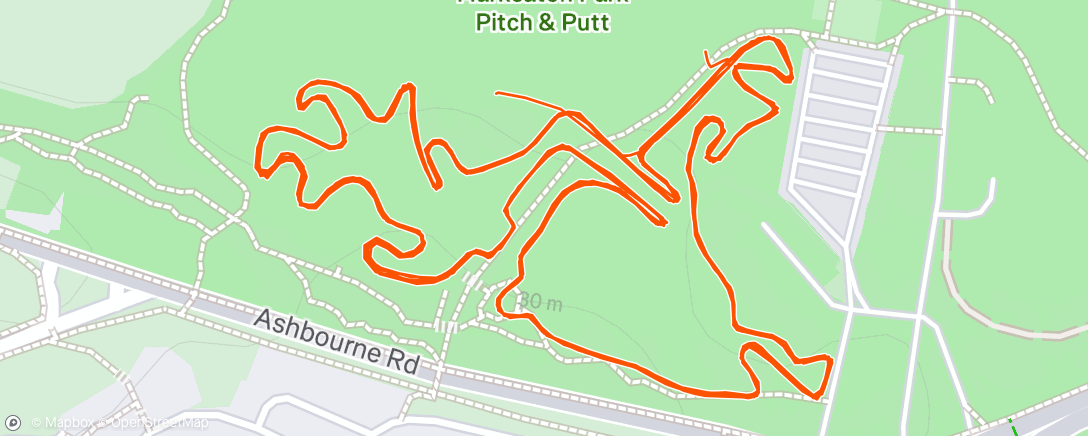 Map of the activity, Notts and Derby league race