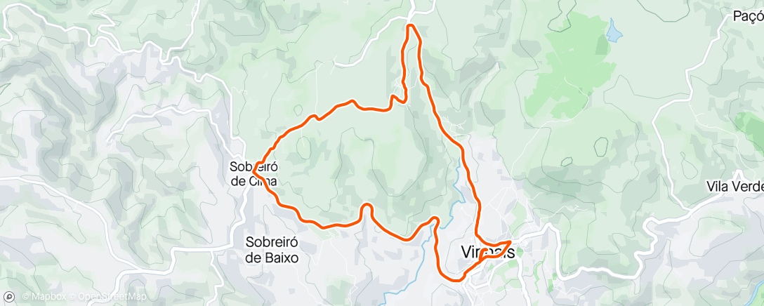 Mappa dell'attività Volta de bicicleta ao anoitecer
