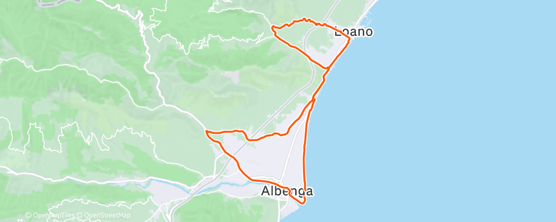 Map of the activity, Pedalata mattutina