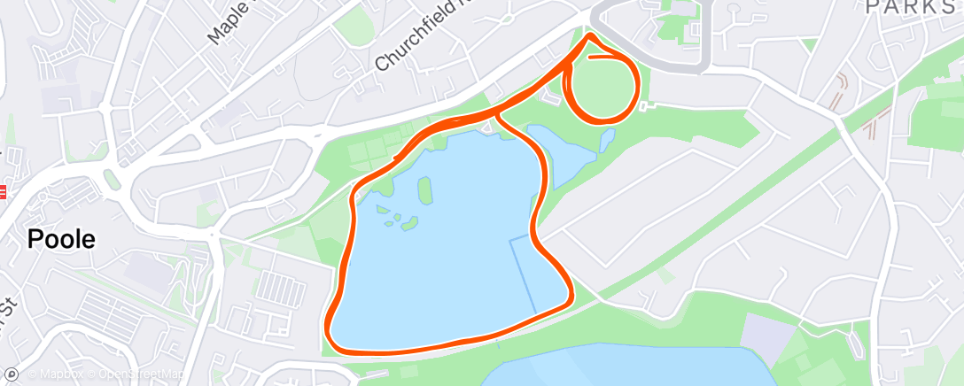 Map of the activity, Round the lakes 10k